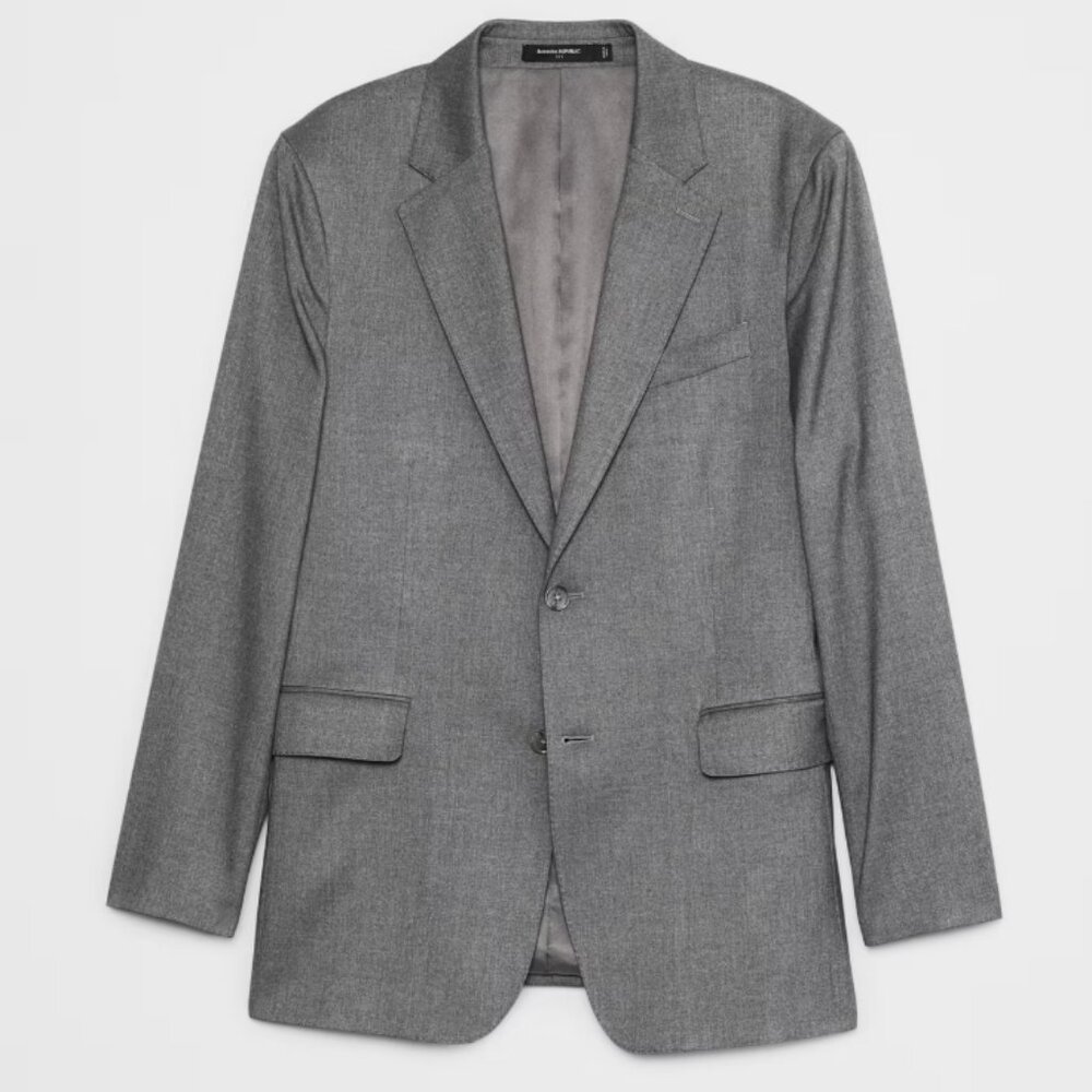 Banana Republic Men's Light Gray Classic Crosshatch Suit Jacket, 40Short, EUC